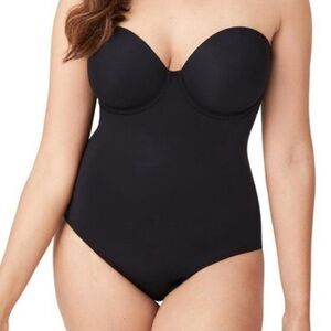 Wacoal Red Carpet Strapless Shaping Bodysuit Size 40DD 40E Plus Black Shapewear